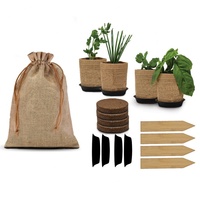 Kit Pemula Bonsai Dalam Ruangan - Pot Bunga Biodegradable Ramah Lingkungan Warna Khaki dengan Sistem Penyiraman Otomatis Desain Modern Persegi untuk Penggunaan di Rumah dan Taman
