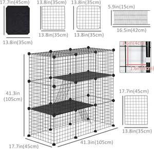 Ferret Squirr küçük hayvan kafesi için taşınabilir <span class=keywords><strong>Metal</strong></span> tel Yard, kapılar ile kirpi kafes evcil hayvan oyun parkı, rampalar ile Chinchilla kafes - Product Image 6
