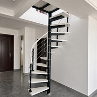 Escaliers en spirale sur mesure avec marches en bois |   Antidérapant pour appartement en mezzanine intérieur certifié CE