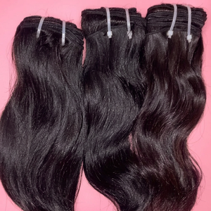คลื่นธรรมชาติที่มีคุณภาพที่ดีที่สุดไหลผม Remy ฟรีทอผ้าจากอินเดีย; ปลายหนาที่ดีและสีที่ดีทอผ้าธรรมชาติ - Product Image 1