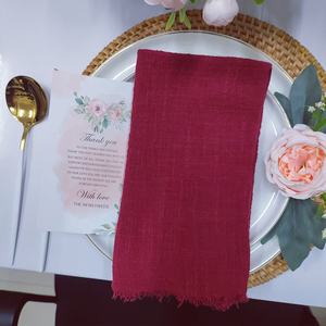 Half white cloth napkins table decor gauze snow <strong>tea</strong> <strong>towel</strong> soft fringe standard size cotton cheesecloth napkins - Product Image 6