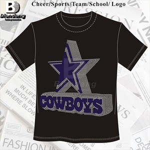 Logo de l'équipe <span class=keywords><strong>NFL</strong></span> personnalisé autocollants en strass Hot Fix pour la conception de t-shirt transfert de strass personnalisé pour la décoration - Product Image 3