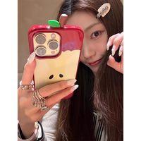 Coque de téléphone portable 3D amusante en forme de pomme rouge pour Apple 17 Air, compatible avec les modèles Apple 16, 15, 14, 13 Pro Max, 12 Plus – Nouvelle collection mignonne