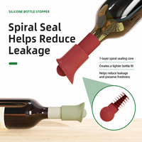 Bouchon verseur réutilisable en silicone pour bouteille de vin, anti-fuite, qualité alimentaire, accessoires de scellage à visser