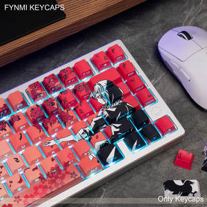 Fynmi V2 Raven Sakura 131 touches ISO <span class=keywords><strong>ANSI</strong></span> profil côté sud gravé impression cerise rétro-éclairage Keycaps PBT Dye Sublimation Keycaps - Product Image 6