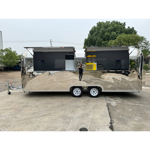 <span class=keywords><strong>Camion</strong></span> de cuisine mobile de style rétro avec éclairage LED, chariot de concession pour la vente de nourriture de rue et les services de traiteur - Product Image 1