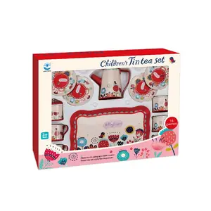 Nuovo prodotto Lovely Kitchen Play Set giocattoli in acciaio inossidabile in lega Set da tè in latta