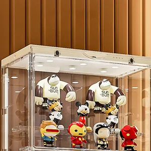Vitrina de exhibición de cajas sorpresa de acrílico con luz de inducción magnética, estante de almacenamiento de CD con LED activado por sonido, a prueba de polvo y transportable - Product Image 6