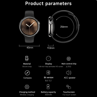 Montre connectée Fashion Lady 41-43 mm, écran AMOLED rond, moniteur de fréquence cardiaque, podomètre, tracker d'activité, boussole pour femmes
