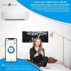 Climatiseur mini-split sans conduit Daiki-Style 18000 BTU 18 SEER2 série Entra, pompe à chaleur R32, pour 1000 pieds carrés (vente en gros) ft - Product Image 4