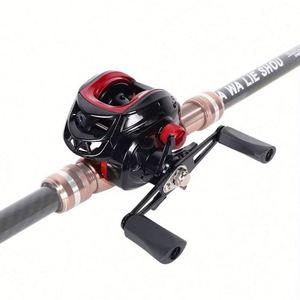 Moulinet de pêche baitcasting 18+1BB haute vitesse en plastique pour eau salée, lac, ruisseau et rivière avec système de freinage magnétique, résistance maximale de 10 kg - Product Image 1