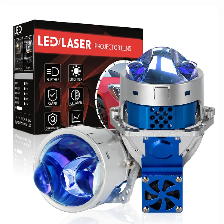 XENPLUS LP18 3 inch 200w 48000lm bi LED Laser Projector Lenses for car Dual Laser Blue Lens