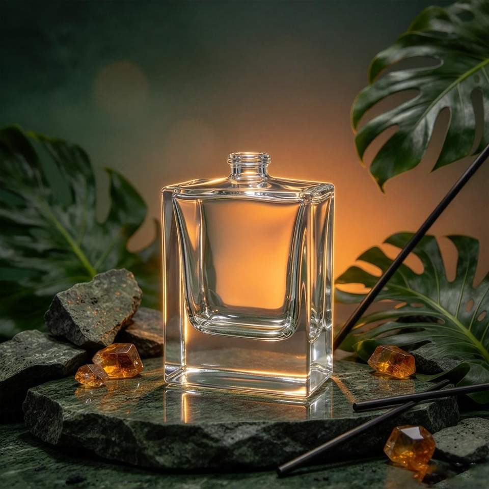 Luxury Elegant Man Perfume Packaging Bottle Thick Bottom Empty Clear ...