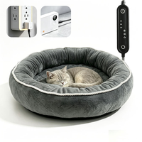 Coussin chauffant USB pour animaux de compagnie avec contrôle intelligent par minuterie, cordon anti-mastication, lit douillet et chaud pour l'hiver