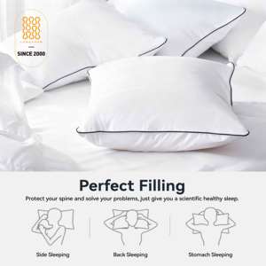 Oreillers de cou modernes de la collection Hôtel pour les dormeurs sur le côté et sur le dos, super doux, remplis de <span class=keywords><strong>microfibre</strong></span> alternative au <span class=keywords><strong>duvet</strong></span> - Product Image 2