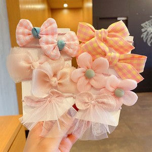 Lot de 20 élastiques à cheveux pour enfants, mignons nœuds et fleurs, accessoires pour cheveux de bébés et filles, vente en gros OEM - Product Image 6