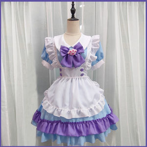 Costume de demoiselle d'honneur pour femmes, robe Lolita à manches courtes, tablier, couvre-chef, tenue de Cosplay pour fête d'halloween, robe de <span class=keywords><strong>princesse</strong></span> - Product Image 2
