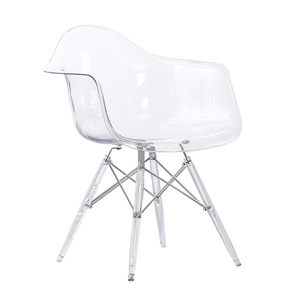 Transparent Plastic Ghost Chair With <b>Backrest</b> For Adults Modern Minimalist Dining Chair Single Seat Home Use - Product Image 5