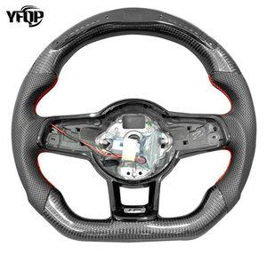 Volante LED de Fibra de Carbono Personalizado a <span class=keywords><strong>Precio</strong></span> de Fábrica para Volkswagen Golf GTI Mk7 G-Ti G-Ts R G-Li <span class=keywords><strong>Gt</strong></span>-D Serie 3 con Cuero Rojo - Product Image 6