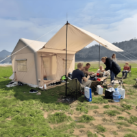 Tente de Luxe à Baldaquin pour 6-10 Personnes, Oxford Imperméable 420D, Tente de Camping Gonflable d'Extérieur, Maison de Camping à Montage Rapide