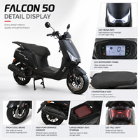 Scooter à essence 50cc, cyclomoteur 49,5cc homologué pour la route, homologué CEE, refroidissement par air forcé, frein à disque, pneus de 12 pouces, pour trajets quotidiens