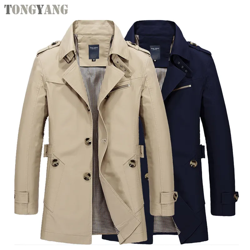 TONGYANG New Winter Herren Baumwoll jacke Mantel Herren Turn Down Kragen Slim Fit Trenchcoats