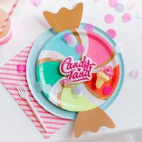 Assiettes en papier en forme de nuage, assiettes à gâteau pour fête de fille, assiettes de fête de couleur bonbon pour les fournitures de fête d'anniversaire