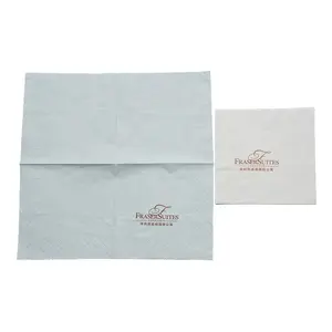 白色柔软高品质1/4折叠1/8折叠100% 原始纸浆或未漂白竹纸餐巾纸印花