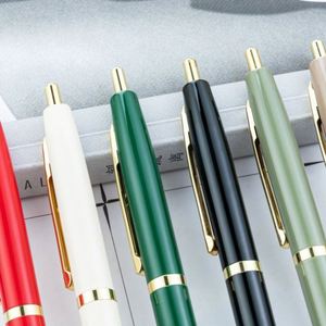 Wholesale Custom Logo 1.0Mm Metal Retractable Color With Gold Clip Press-Action Ballpoint Gift <b>Pen</b> - Product Image 2