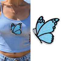 Patch brodé mignon de dessins animés, motifs Alimentaire, Papillon, Donut, Bière, thermocollant, pour décoration DIY de vêtements, chapeaux et sacs