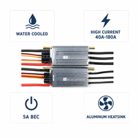 Dissipateur thermique en aluminium, ESC sans balais 40A-180A, refroidi à l'eau pour bateau RC, avion, voiture, drone FPV, XQ-POWER XQ rouge 3-6S