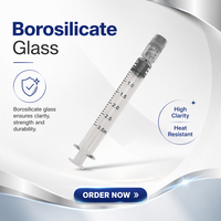 Seringue en verre Luer Lock de 3 ml pour l'emballage de concentrés et distillés d'huile - Fabricant