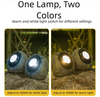 Lampe solaire extérieure étanche en résine imitation roche pour jardin, allée, pelouse, cour, allée de voiture, éclairage paysager