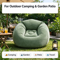 Canapé gonflable floqué moderne et pliable avec pompe pour camping, jardin et terrasse