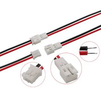 Kabel Terminal Konektor Udara PH2.0mm 2Pin Male Female, Kabel Jumper Panjang Kustom untuk Sambungan Sirkuit PCB LED Baterai