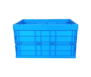 Caisses d'épicerie en plastique bleues caisses en plastique pliables boîtes de rangement en plastique pour vêtements