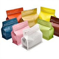Échantillon de sac d'emballage alimentaire en plastique à fond plat avec valve pour café, sachet d'emballage pour snacks, noix, Doypack carré à vendre