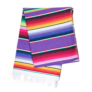 Large Colorful Mexican Serape Blanket Artisanal Raschel Woven <strong>Throw</strong> for Beach Yoga <strong>Outdoor</strong> Solid Cartoon Fiesta Oval <strong>Throw</strong> - Product Image 2