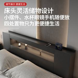 เตียงหนังร่วมสมัยสไตล์โมเดิร์นคู่ราคาถูกขายร้อนหนังไม้อัด Pu กรอบเตียง - Product Image 4