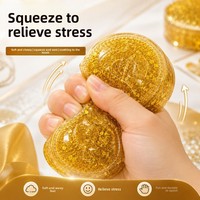 Squishy en PU en forme de maltose, motif dollar en poudre dorée, à rebond lent, anti-stress, pour la relaxation et la décompression, design attrayant, pour l'international