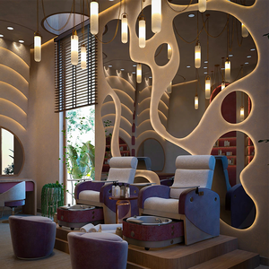 Estación de Barbería al por Mayor con Espejo LED y Muebles de Salón de Belleza para Servicio de Diseño de Interiores de Salones de Belleza - Product Image 3