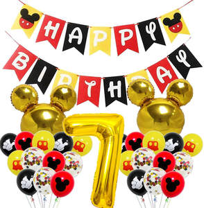 Fournitures de fête sur le thème de Mickey et <span class=keywords><strong>Minnie</strong></span> nouvellement conçues, bannière de ballons, <span class=keywords><strong>anniversaire</strong></span> de garçon, décorations d'<span class=keywords><strong>anniversaire</strong></span> pour enfants, ballons de fête - Product Image 4