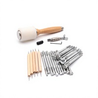 Kit d'outils manuels de maroquinerie DIY directement de l'usine : Marteau de gaufrage, couteau rotatif pour la sculpture du cuir, kit domestique pratique