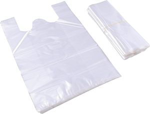 Sac de t-shirt imprimé flexo recyclable pour petite entreprise supermarché avec poignées sacs d'épicerie en plastique - Product Image 6