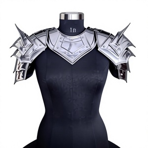 Armure médiévale moderne en aluminium plaqué argent avec robe en maille et bretelles réglables, artisanat métallique de mode - Product Image 6