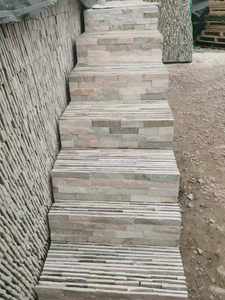 Design moderno Beige ardesia cultura parete <span class=keywords><strong>piastrelle</strong></span> di pietra naturale sottile impiallacciatura di pietra antiacido esterno esterno pannelli di rivestimento Modulare - Product Image 5