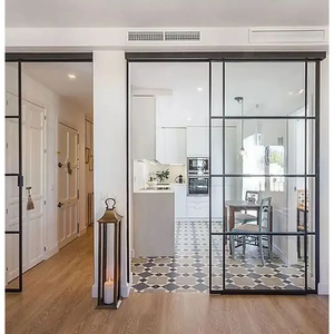 Système de portes coulissantes encastrées NUOXIN Impact pour balcon et patio, portes coulissantes <span class=keywords><strong>en</strong></span> aluminium et <span class=keywords><strong>verre</strong></span>, portes coulissantes modernes personnalisées pour mur - Product Image 3