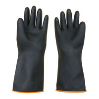Gants de sécurité industriels en latex noir résistants aux produits chimiques de la marque Sun