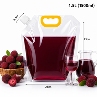 Échantillon Gratuit – Sacs Souples Portables en PE Imprimé, Recyclables, Inodores, à Bec Verseur avec Encoche Déchirable, pour Vin, Thé, Eau