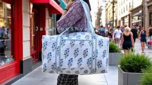 Sac de voyage matelassé en coton fait main, léger, durable, élégant, pratique, grande capacité, pour usage quotidien - Product Image 4